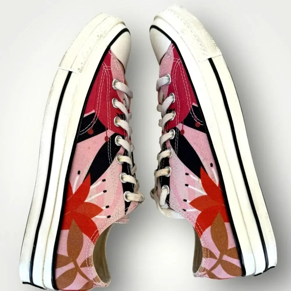 Converse Vintage Chuck Taylor Low Top Sneakers Womens 11 Floral Canvas Laced Up - Picture 7 of 11